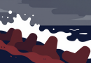 Gale Force winds drive 30-foot waves along Lake Michigan
